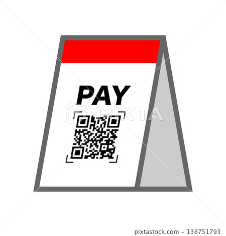 QR code payment stand illustration (vector material) 138751793