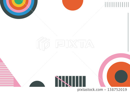 Abstract geometric banner frame with colorful shapes and minimal design Abstract geometric banner frame with colorful shapes and minimal design 138752019