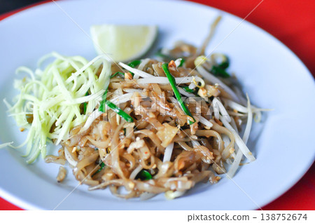 stir fried noodles or pad thai , noodles without soup or Thai food stir fried noodles or pad thai , noodles without soup or Thai food 138752674