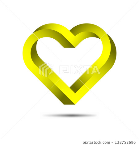 gold heart impossible symbol on white background, love sign vector illustration gold heart impossible symbol on white background, love sign vector illustration 138752696