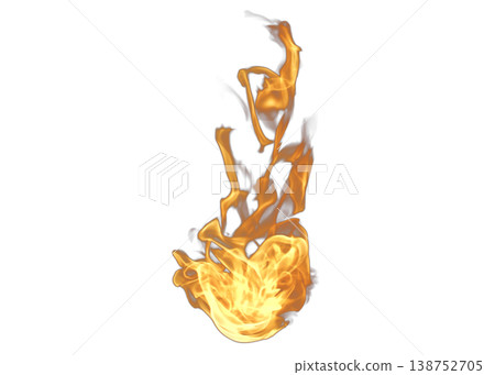 Bright orange and yellow fire with transparent background 138752705