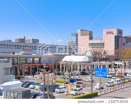 A refreshing blue sky over the area in front of the east exit of Fukushima Station. A refreshing blue sky over the area in front of the east exit of Fukushima Station. 138753030