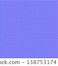 Normal map for floral tile. Perfectly seamless pattern. 138753174