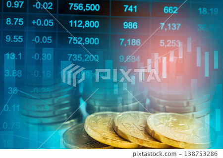 Stock market investment trading financial, coin finance business. Stock market investment trading financial, coin finance business. 138753286