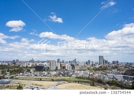 A panoramic view of Sendai city 138754544
