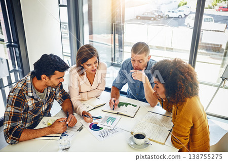 Team, review and meeting with stats and graphs of company kpi, target or market research with data analysis. Above, table or paperwork report of growth, progress or startup performance analytics Team, review and meeting with stats and graphs of company kpi, target or market research with data analysis. Above, table or paperwork report of growth, progress or startup performance analytics 138755275