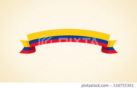 Ribbon with flag of Colombia 138755301