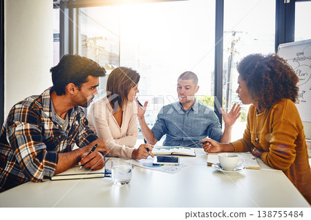 Editor, planning and teamwork in business meeting, office or press newspaper with writers brainstorming. News, agency and group of people with strategy for report, newsletter and review of ideas Editor, planning and teamwork in business meeting, office or press newspaper with writers brainstorming. News, agency and group of people with strategy for report, newsletter and review of ideas 138755484