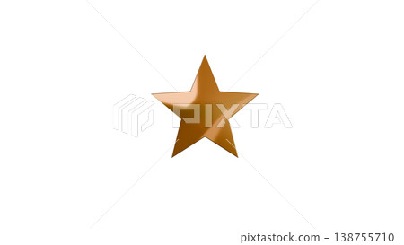 Sparkling stars [Gold] 3D rendering Favorites/Rating marks Transparent background 138755710
