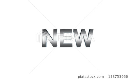 NEW 3D Text [Silver] Metallic Texture Logo/Eye-catching Material Transparent Background 138755966