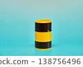Isolated Industrial Drum - Safety Marking 138756496