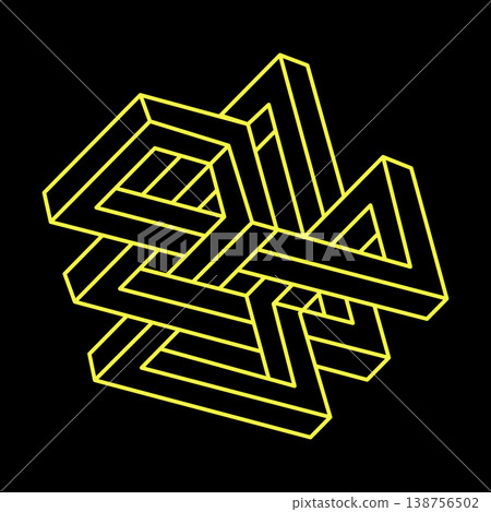 Impossible optical illusion shapes. Optical art objects. Sacred geometry. Impossible figures. Line art. Escher paradox. Impossible optical illusion shapes. Optical art objects. Sacred geometry. Impossible figures. Line art. Escher paradox. 138756502