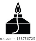 Alcohol burner icon. Laboratory graphics 138756725