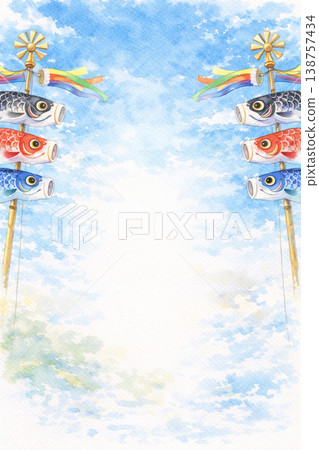 兒童節系列：日式鯉魚飄帶相框 138757434