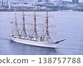 The training sailing ship "Kaiwo Maru" of the Japan Maritime Education Organization departing from Tokyo Port. 138757788