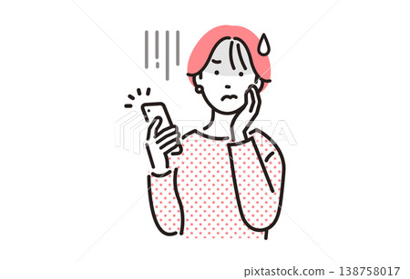 人物:一位看著智慧型手機感到焦慮的女性。 人物:一位看著智慧型手機感到焦慮的女性。 138758017