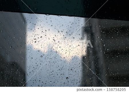 View from a car on a rainy day 138758205