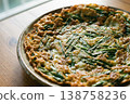 Two Plates of Korean Chive Pancake with Soy Sauce and Chopsticks 138758236