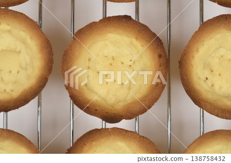 Freshly Baked Tart Shells Texture Close Up Freshly Baked Tart Shells Texture Close Up 138758432