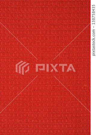 Red Waffle Weave Cotton Fabric Texture Red Waffle Weave Cotton Fabric Texture 138758435