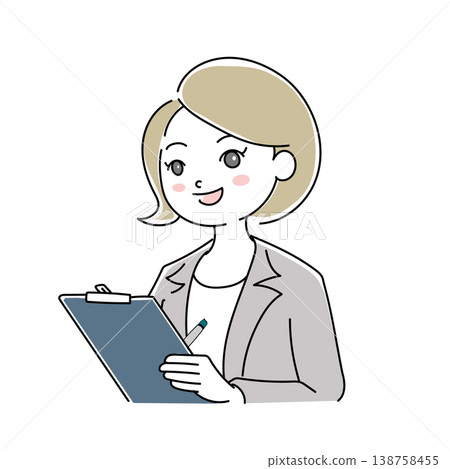 Businesswoman smiling illustration 1-21 138758455