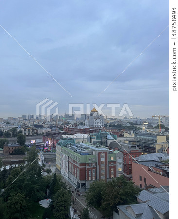 View of the center of the Russian capital from the window of a high-rise building. 138758493