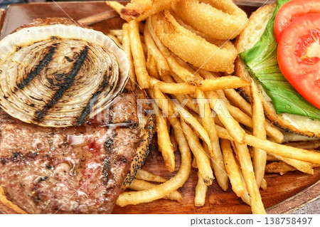 Delicious hamburger Delicious hamburger 138758497