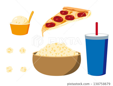 一組垃圾食物插圖,非常適合邊看電影邊欣賞。 一組垃圾食物插圖,非常適合邊看電影邊欣賞。 138758679