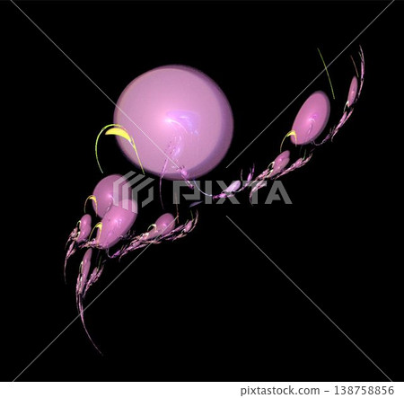 pink abstract fractal pattern on black background, wallpaper, design 138758856
