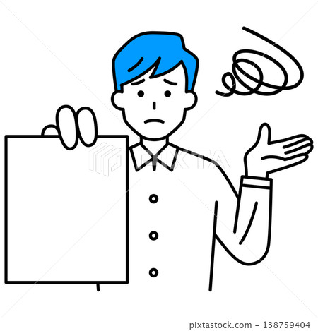 A young man is in trouble after showing the documents. A young man is in trouble after showing the documents. 138759404