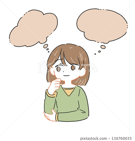 一個有思想的女人的插圖 一個有思想的女人的插圖 138760035