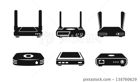 Black Solid Lab Centrifuge Silhouettes Set of Six on White Background Black Solid Lab Centrifuge Silhouettes Set of Six on White Background 138760629