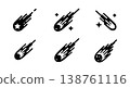 Assortment of Six Meteor and Shooting Star Silhouettes 138761116