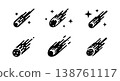 Assortment of Six Meteor and Shooting Star Silhouettes 138761117