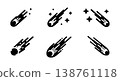 Assortment of Six Meteor and Shooting Star Silhouettes 138761118