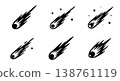 Assortment of Six Meteor and Shooting Star Silhouettes 138761119