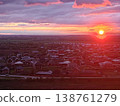beautiful sunset over river 138761279