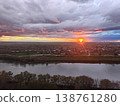 beautiful sunset over river 138761280