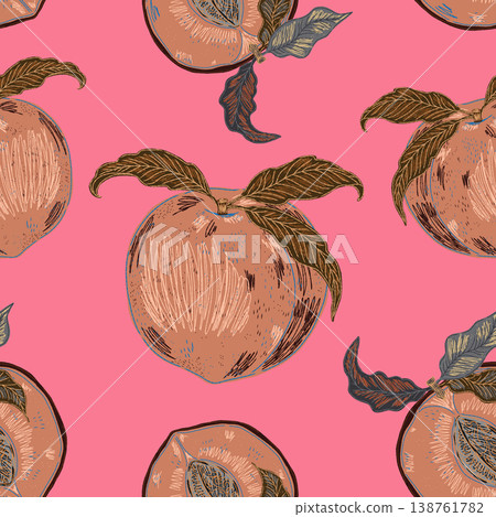 seamless pattern with hand drawn pears 138761782