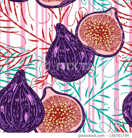 seamless pattern with garlic 138761784