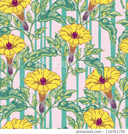 seamless pattern with flowers seamless pattern with flowers 138761798