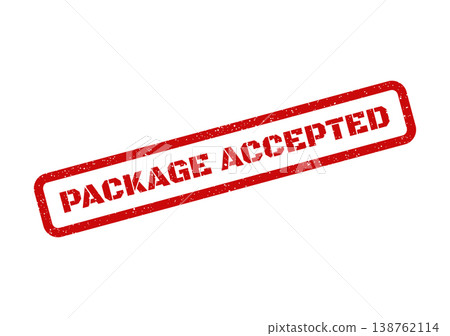 Red grunge rubber stamp indicating a package has been accepted, suitable for delivery confirmations and logistics Red grunge rubber stamp indicating a package has been accepted, suitable for delivery confirmations and logistics 138762114