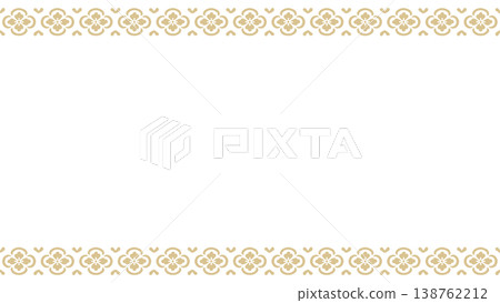 Hand-drawn style floral diamond pattern line illustration_16:9 Hand-drawn style floral diamond pattern line illustration_16:9 138762212
