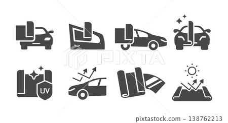 Car film wraps icon set. It includes protect, business, car wrapping, vehicle wrap and more solid icons. Car film wraps icon set. It includes protect, business, car wrapping, vehicle wrap and more solid icons. 138762213