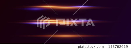 Abstract glowing neon light streaks creating energy lines on dark background 138762619