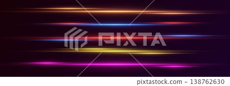 Colorful neon light streaks creating a dynamic abstract futuristic technology background Colorful neon light streaks creating a dynamic abstract futuristic technology background 138762630