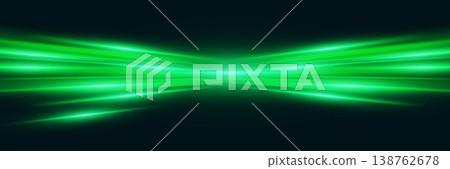 Green glowing light trails creating abstract speed acceleration background Green glowing light trails creating abstract speed acceleration background 138762678