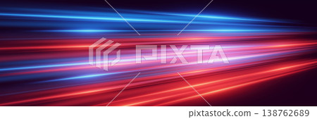 Abstract speed light trails creating dynamic data flow and futuristic motion background 138762689