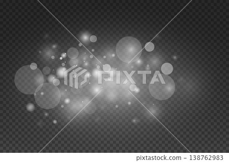 Bokeh light overlay creating sparkling glitter effect with glowing particles 138762983