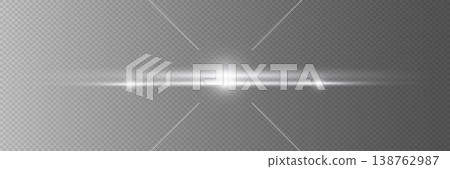 White light flare with horizontal line effect and glowing stars on dark background White light flare with horizontal line effect and glowing stars on dark background 138762987